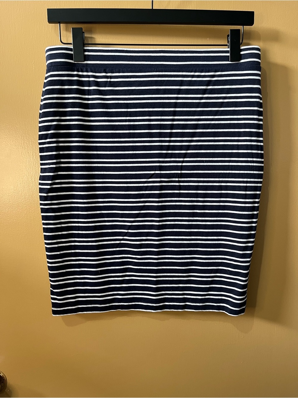 Reitmans Navy and White Striped Pencil Skirt
